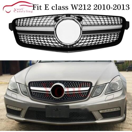 W212 Diamond Grill Front Bumper Grill Mesh for Mercedes E class W212 pre-facelift 2010 - 2013 E200 E250 E300 E350 E400