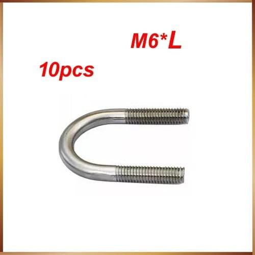 Free shipping u bolt 10pcs/lot Stainless steel clamp U bolt U-bolts M6*8/10 M6 U bolts