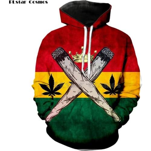 PLstar Cosmos Brand Print 3d clothing Bob Marley Fashion hoodies Harajuku style Sweatshirt yellow weed Mens Womens Hoodies-3