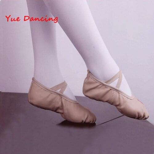 Nude/Skin Color PU Leather Ballet Dance Shoes Professional Soft Practice Ballet Shoes Slippers Pointe Dance Gymnastics Shoes