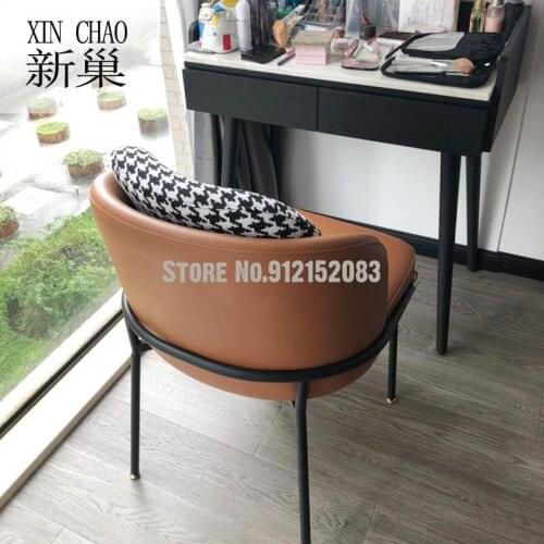 Bedroom dressing table chair light luxury modern minimalist backrest ins style home dining table-dormitory desk makeup stool