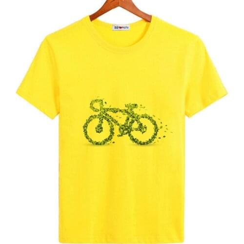 BGtomato Environmentalism green bicycle print shirt short sleeve summer cool t-shirt men cheap sale brand comfortable tshirt