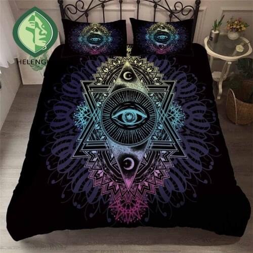 HELENGILI 3D Bedding Set Magic Alchemy Print Duvet Cover Set Bedclothes with Pillowcase Bed Set Home Textiles #YC-208