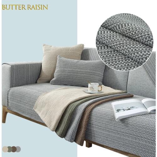 Cotton Linen Sofa Cover For Living Room Non-slip Sofa Seat Protective Cover Modern Corner Couch Cover Cushion Armchair Slipcover