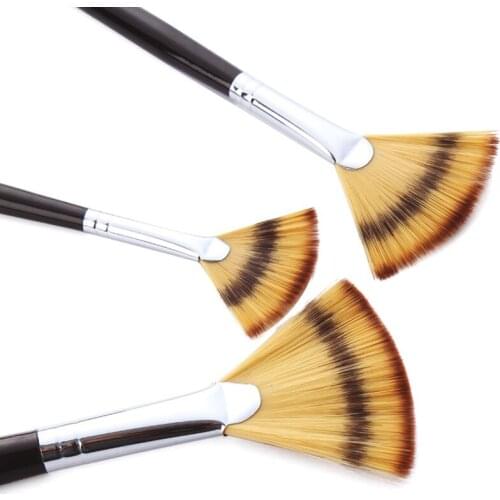 Art Paint Brush 9pcs Oil Watercolor Gouache Painting Brush Fan Shaped Pinceles Arte Nylon Painting Brushes Art Supplies