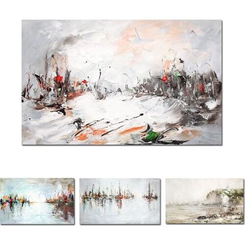 Abstract Colorful Sailing Boat On the Sea 100% Hand Painted Oil Painting On Canvas Handmade Modern Wall Art For Home Decor