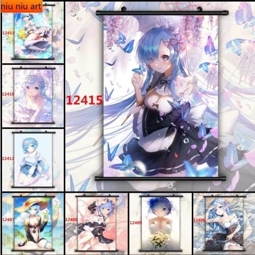 Canvas Painting Re Zero Rem Anime Manga Wall Art Anime Poster Decoration Picture Bedroom Home Decoration