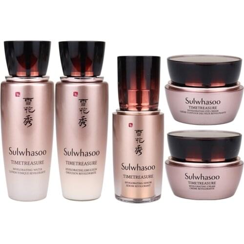 Korea Original SULWHASO TIMETREASURE RENOVATING FACE SKIN SET 5pcs/box 25ml+25ml+4ml+4ml+4ml sample skin care packaging set