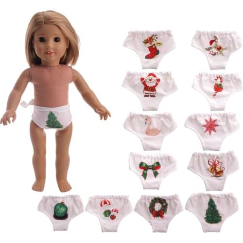 Doll Christmas Panties for 18-inch American Dolls or 43cm Newborn Dolls, Give Kids the Best Gift Doll Accessories
