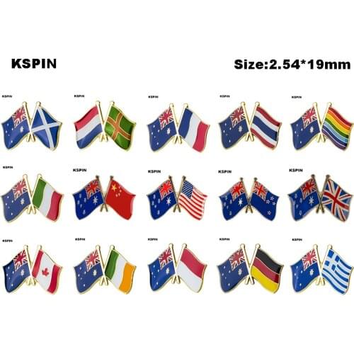 Metal Badge Australia Friendship Flag Label Pin Badges Icon Bag Decoration Buttons Brooch for Clothes 1PC