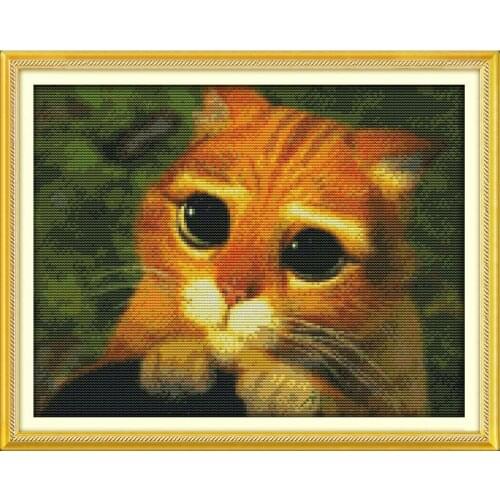 Everlasting Love Lovely Cat Chinese Cross Stitch Kits Ecological Cotton Stamped Printed 11CT DIY New Year Decorations For Home