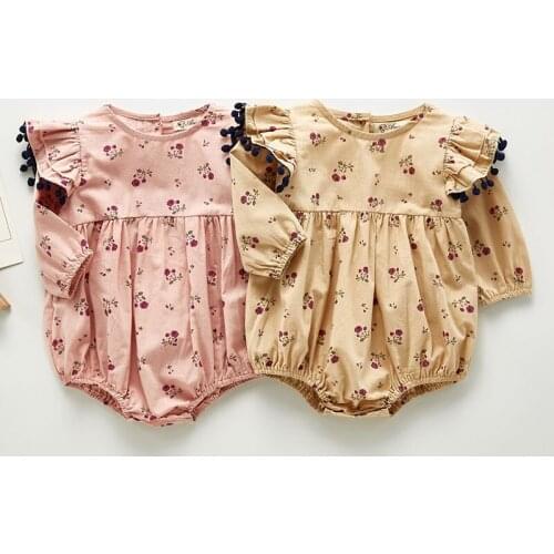 New 2020 Newborn Girls Floral Jumpsuits Clothes Spring Autumn Baby Girls Rompers Long Sleeve Children Rompers