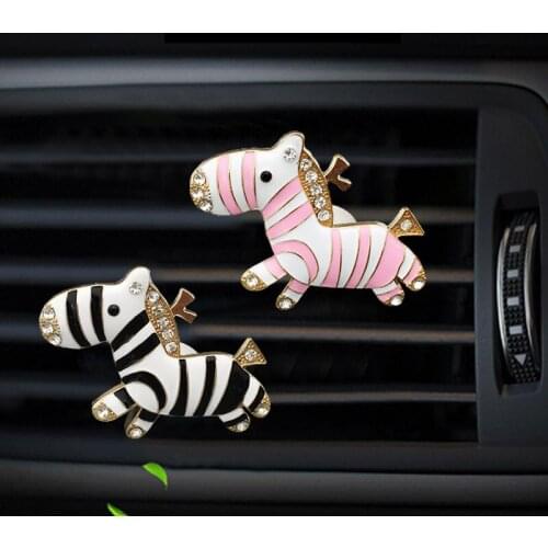 Zebra Modeling Car Perfume Vent Clip Air Freshener Women Perfume Cute Auto Conditioning Ornaments Car Accessories for girls