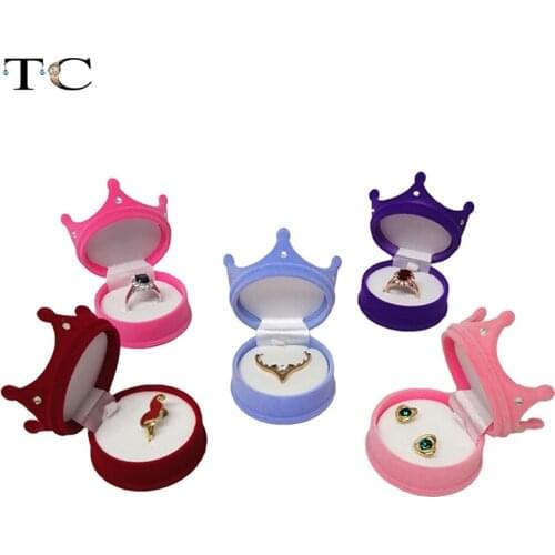 Wedding Ring Gift Box Crown Jewelry Box Earrings Cases Pendant Storage Boxes Necklace Holder