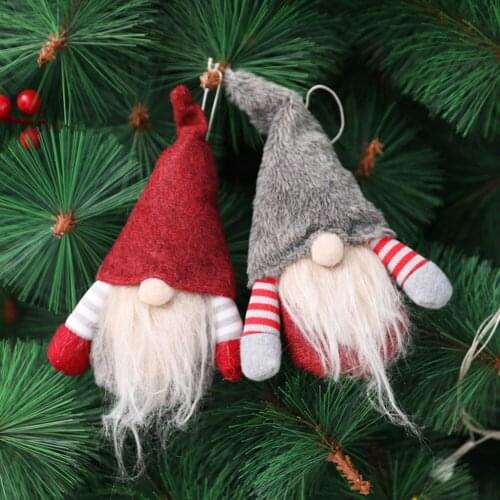 Christmas Faceless Doll Pendants Old Man Tied Beard Christmas Tree Hanging Ornament Home Festival Party Decoration Supplies
