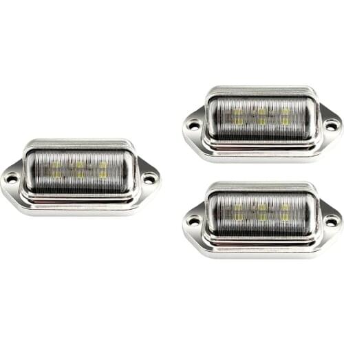 Silver 6LED Lamp 12-24V 6500K 1.8W Waterproof Truck Trailer Boat Step Tail Light Easy to Install Direct Bolt Connection