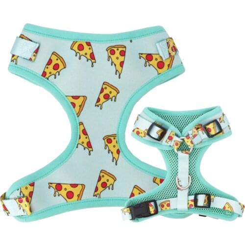 Pizza Dog Harness with neoprene breathable mesh to keep cool freely for pet puppy