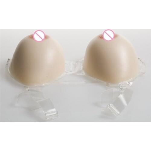 Silicone Breast Form 1800g/pair Shemale Boobs Masturbator Crossdresser White Silicone Breast Bra Needn't Adhesives