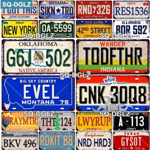 [SQ-DGLZ] American License Metal Sign Vintage Plaque Tin Sign Wall Decor For Bar Pub Plate Craft Poster Custom Wholesale