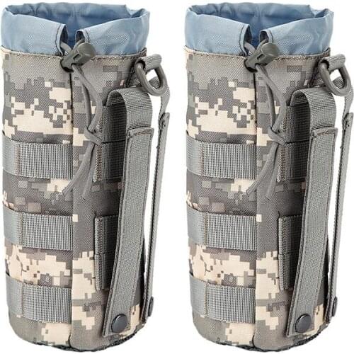 1/2PCS Tactical Camping Cooking Water Bottle Pouch Military Molle Kettle Bag Travel Survival Kits Holder Hiking Sports Outdoor