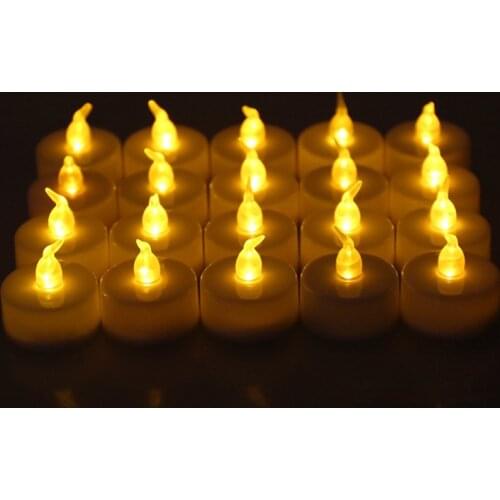 6pcs Battery Powered LED Candle Tea Light Lamp Simulation Color Flame Flashing Home Wedding Birthday Party Decoration Candles
