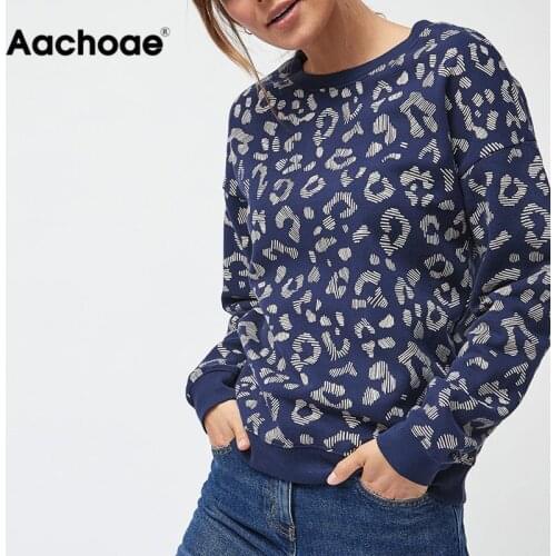 Aachoae Autumn Hoodies Women O Neck Printed Sweatshirt 2020 Casual Long Sleeve Pullover Sweatshirts Ladies Leisure Hoodie Tunic