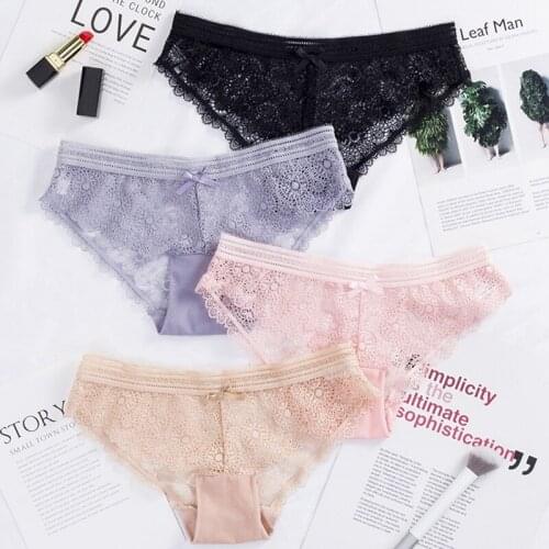 ROPALIASeamless Briefs Underwear Women Nylon Briefs Mid-Rise Lace Women Panties