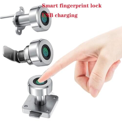Waterproof USB Charging Fingerprint Smart Lock Biometric Fingerprint Lock Drawer Lock Cabinet Lock 20 Fingerprints