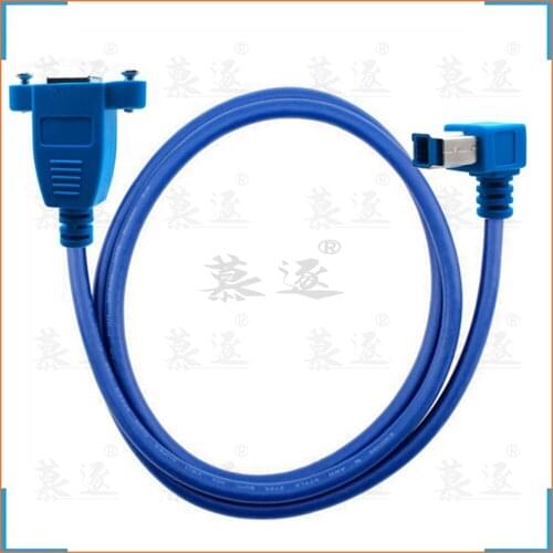 USB 3,0 Zurück Panel Mount B Typ Weibliche Nach Rechts Abgewinkelt 90 Grad B Typ Männlichen Verlängerung kabel 0,5 m