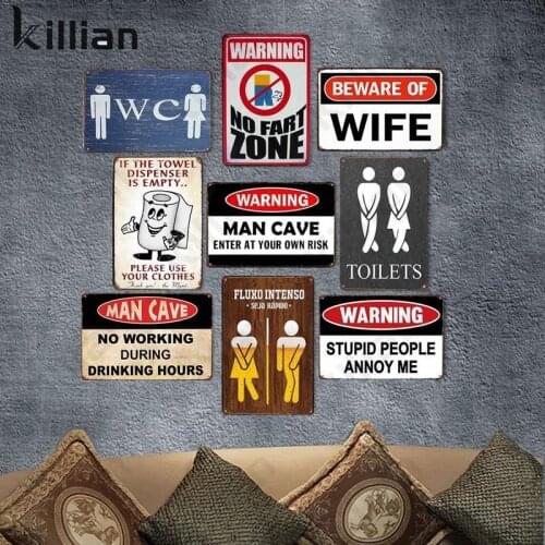 Vintage Metal Plaque Warning Sign Metal Painting Kitchen Restaurant Metal Poster Decoration Text Aphorism Metal Plate Bar Decor