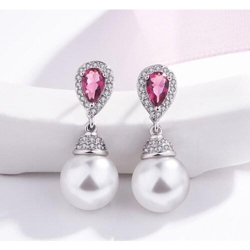 Pearl Jewelry Fashion Romantic Long Drop Earrings for Women 925 Silver Engagement Wedding Simple Jewelry Luxury with Box Gifts