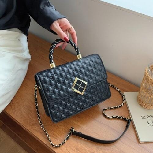 Ladies fashion small handbag 2021 new ladies bag casual messenger bag solid color single shoulder bag chain bag wallet