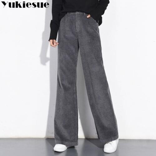 2018 Autumn Winter Corduroy Pants High Waist Long Trousers for Women Plus Size Velvet Casual Pencil Pants female Pantalon Femme