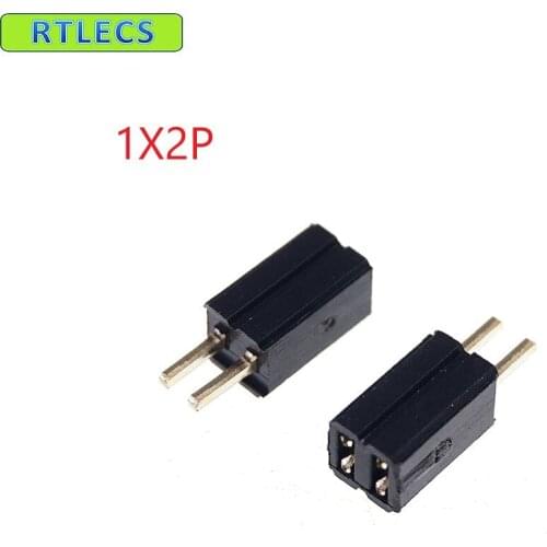 100pcs 1x2 P 2 pin 1.27mm Pitch Pin Header Female single row straight through hole DIP Rohs Lead free