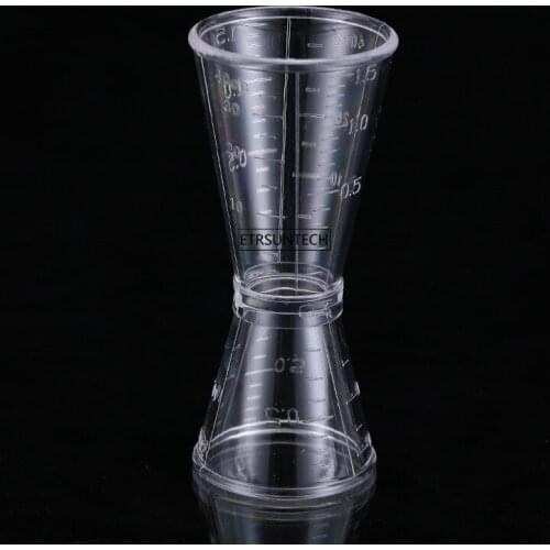 100pcs Plastics Cocktail Shaker Measure Cup Dual Shot Drink Spirit Measure Jigger Cup Kitchen Gadgets Tool