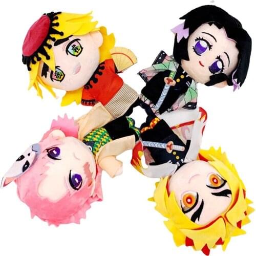 20cm Anime Demon Slayer Giyuu Shinobu Zenitsu Cartoon Stuffed Plush Toys Figurine Soft Doll Kids Gifts Toys