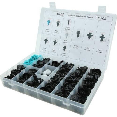 320PCS Car Rivets Plastic Clips Push Rivets Kit Car Fender Bumper Trim Fasteners Set