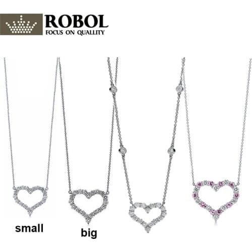 39 Original 925 Sterling Silver Jewelry Classic Heart-shaped Necklace with Original Engraved Womens Jewelry Gift Free Shipping