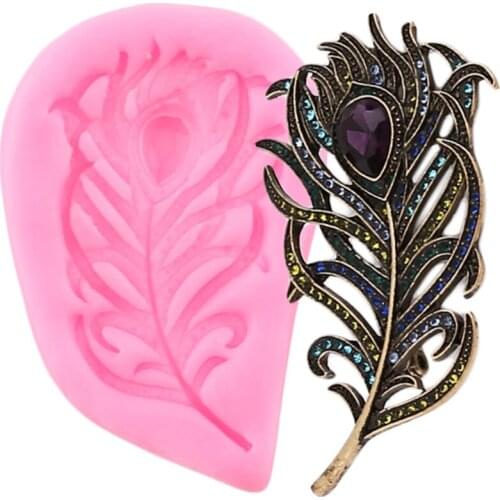 3D Craft Feathers Silicone Molds Cupcake Topper Fondant Cake Decorating Tools Jewelry Resin Clay Candy Chocolate Gumpaste Moulds