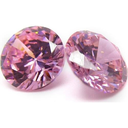50pcs/Lot 3.0~16mm 5A Grade Round Brilliant Cut Pink Cubic Zirconia Stone Loose CZ Gems