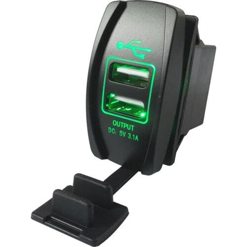 5V 3.1A Dual USB Charger Universal Car Motorcycle Adapter Outlet With Anti-dust Cover Auto Car Boat Interior Refit Accessories