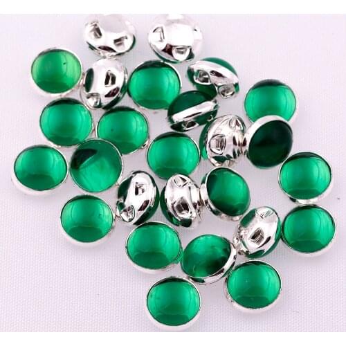 8mm 50pcs/lot Green silver Base Sew on Beads, Sew On Rhinestones for Garment Jewelry Sew on Pearls With 4 Holes Sew On Clothing