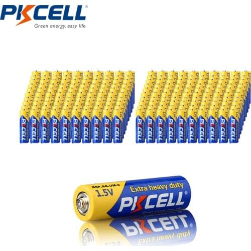 200PCS PKCELL R6P 1.5V AA battery r6p UM3 MN1500 E91 Super Heavy Duty Batteries For Clock Radio Toys