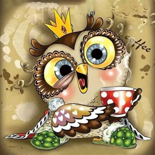 5D DIY Diamond Painting "Cute Owl" Embroidery Full Diamond Cross Stitch Rhinestone Mosaic Kids Room Decor Gift