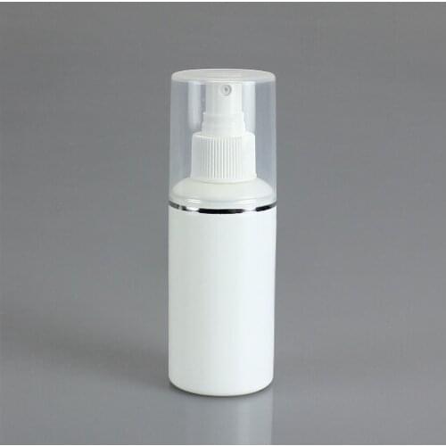 120ml white plastic bottle with mist sprayer pump silver line on the lid for water/toner sprayer bottle cosmetic packing