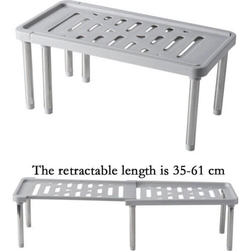 Household Retractable Kitchen Sink Storage Rack With Non-slip Trails Six Supporting Frames Bathroom Layered Organizer