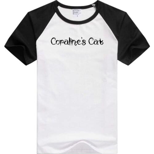 Coralines cat short sleeve casual Men Women T-shirt Comfortable Tshirt Cool Print Tops GA526