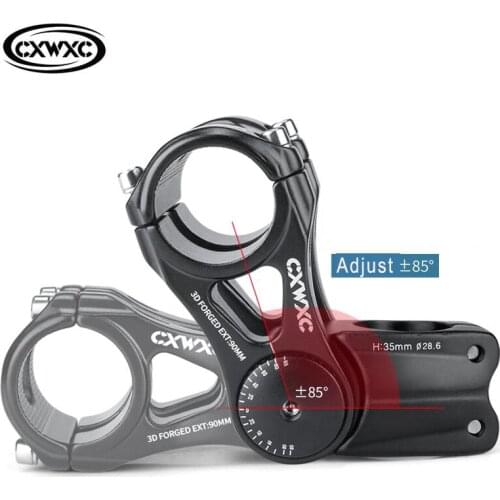CXWXC Bicycle Stem Handlebar Adjustable Degree 0~85° Bike Fork Stem Road Aluminum MTB Bicycle Cycling Accessories