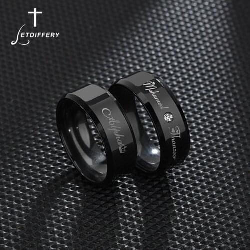 Letdiffery Personalized Stainless Steel Couple Jewelry Custom Engrave Name Date For Lovers Wedding Rings Anniversary Gifts