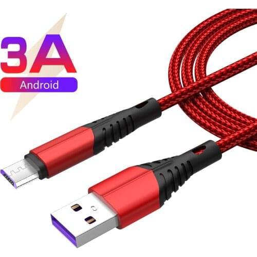 1m/2m/3m 3A Micro USB Cable Fast Data Charger Cable For Samsung Galaxy J6 A6 A7 J4 Plus Huawei OPPO Vivo PS4 Controller Xbox One